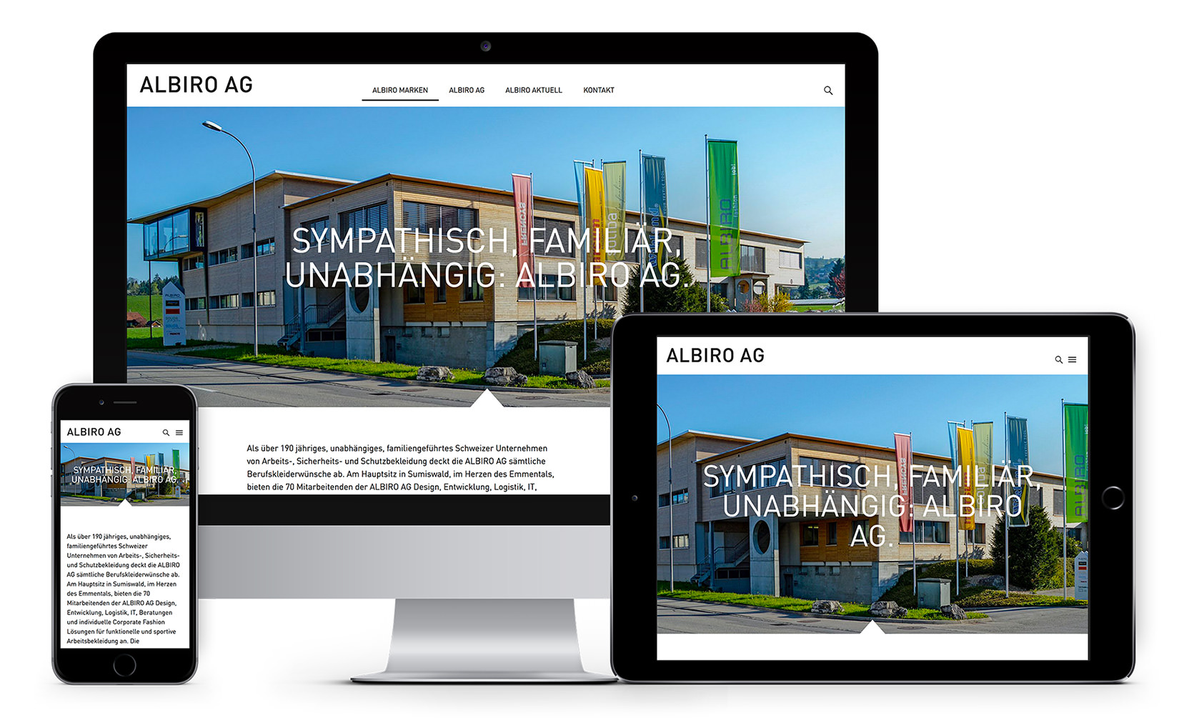 Entwicklung der neuen ALBIRO AG Dachmarkenwebsite