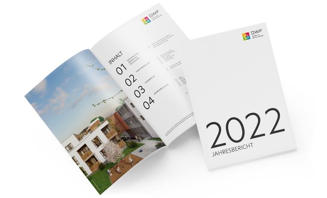 Der GWF Jahresbericht 2022 mit neuem Logo und neuem Corporate Design