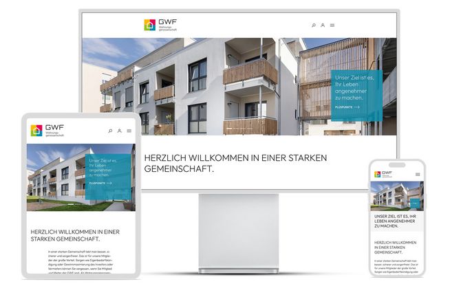 Die neue Website der GWF Wohnungsgenossenschaft eG