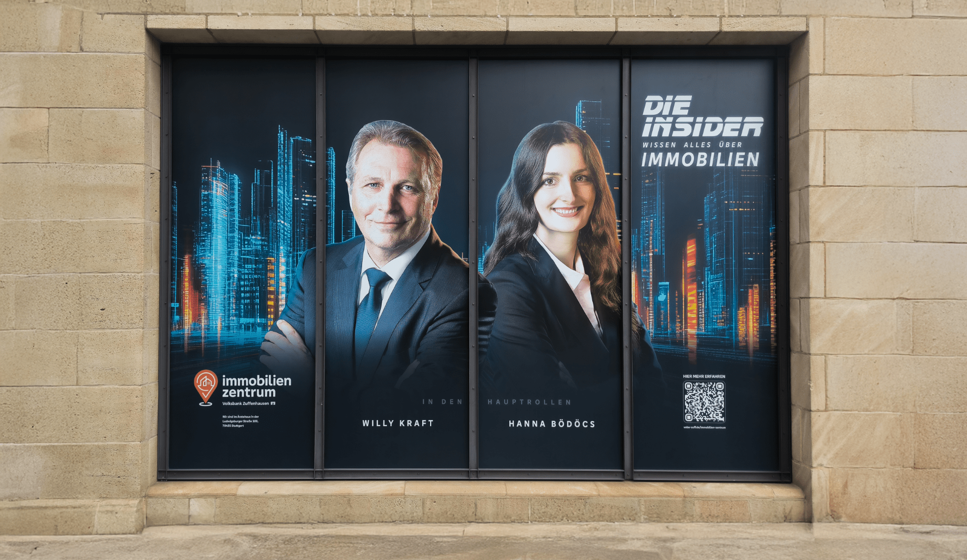 SAHARA Werbeagentur Referenz Volksbank Zuffenhausen Schaufenster